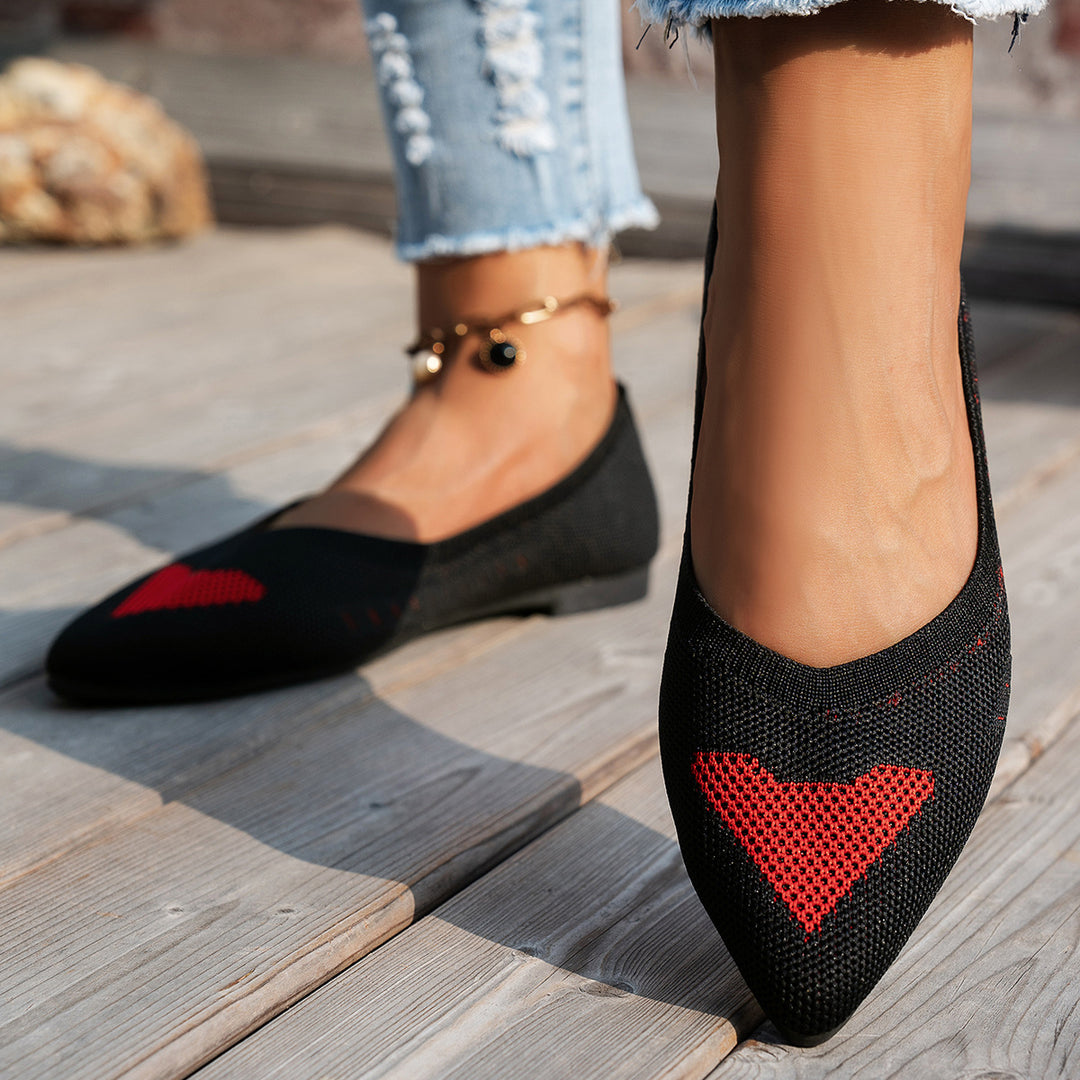 Damen Ballerinas mit kreativem Hahnentrittmuster und flexiblem Fußbett EB