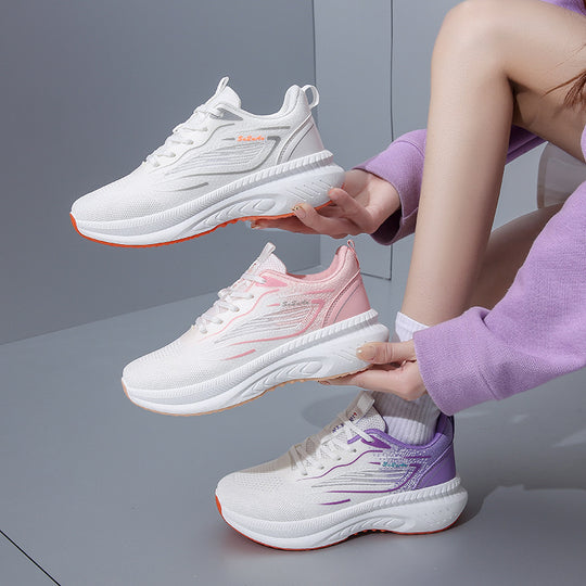 Damen Atmungsaktive Freizeitsneaker mit stoßdämpfender Sohle und elastischer Schnürung EB