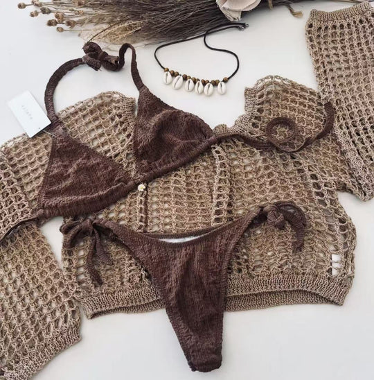 Damen Bikiniset mit transparenter Overlayer EB