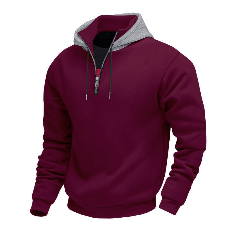 Herren Sweatshirt mit Reißverschluss und hohem Kragen EB
