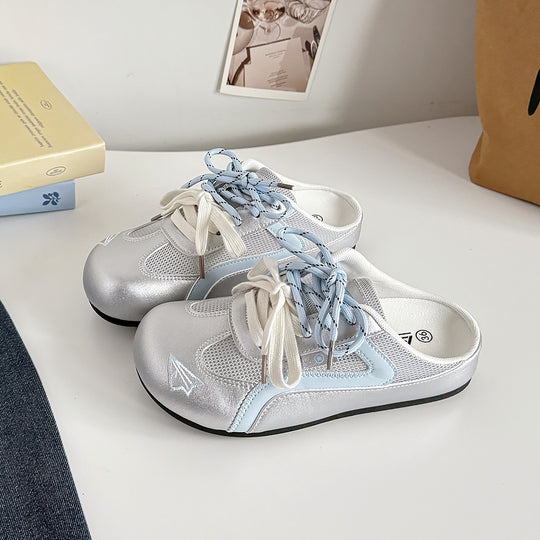 Damen Modische Clogs mit spielerischem Schnür-Design und atmungsaktivem Obermaterial EB
