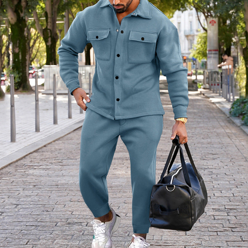 Herren modisches Freizeit-Set mit praktischem Taschen-Design EB