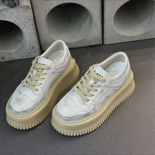 Damen Modische Sneaker mit plateauartiger Sohle und atmungsaktivem Design EB