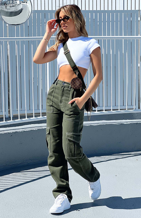 Damen Cargo-Hose mit Baumwollmix und praktischen Taschen EB