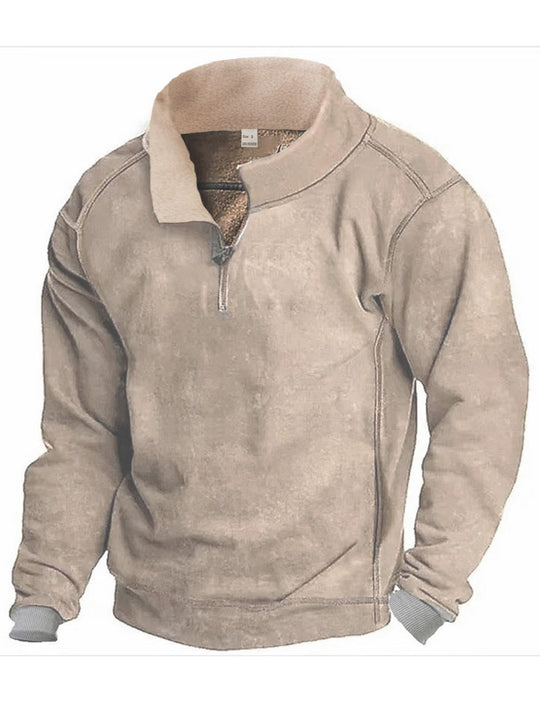 Herren Fleece Sweatshirt mit Stehkragen EB
