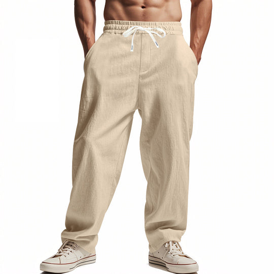 Herren bequeme und lässige Freizeithose mit elastischem Bund und seitlichen Taschen EB