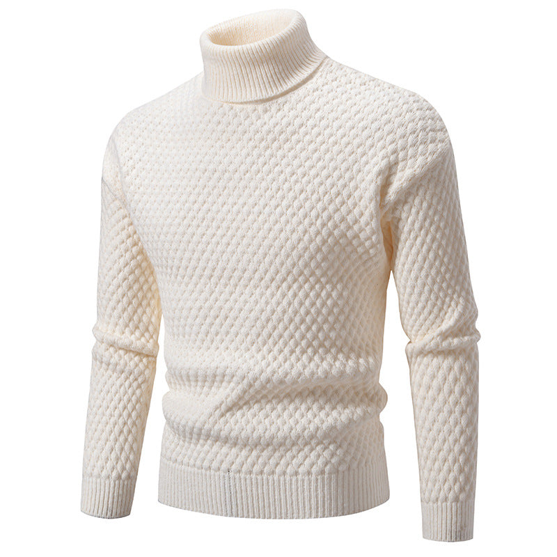 Herren modischer Rollkragenpullover mit strukturierter Oberfläche EB