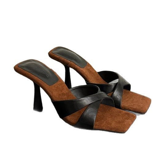 Damen elegante Sling-Pumps mit überkreuztem Riemendesign und hohen Absatz EB