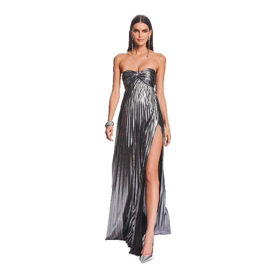 Damen Abendkleid mit schulterfreiem Design und elegantem Schlitz EB