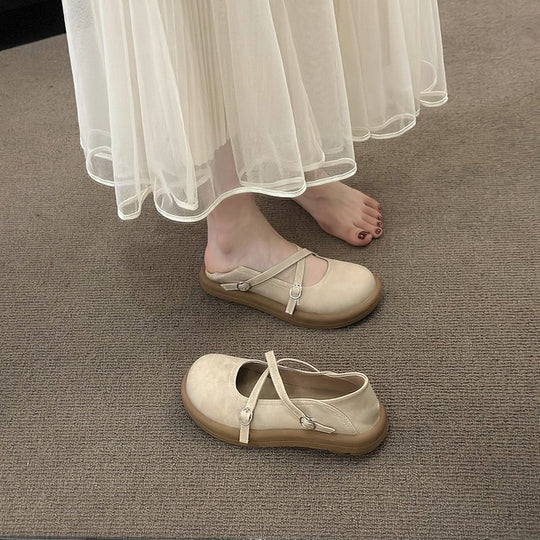 Damen Komfortable Mary Jane Ballerinas mit verstellbaren Riemen EB