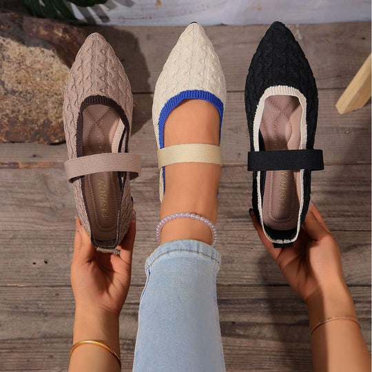 Damen Ballerinas mit elastischem Riemendesign EB
