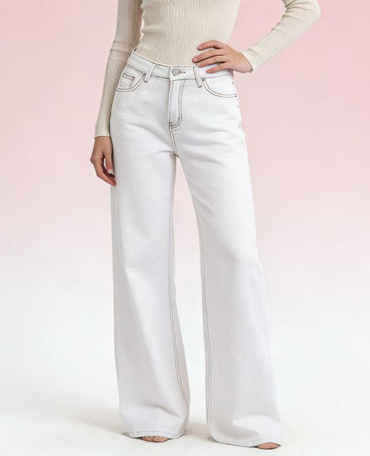 Damen Flared Jeans mit hohem Bund und eleganten Nahtdetails EB