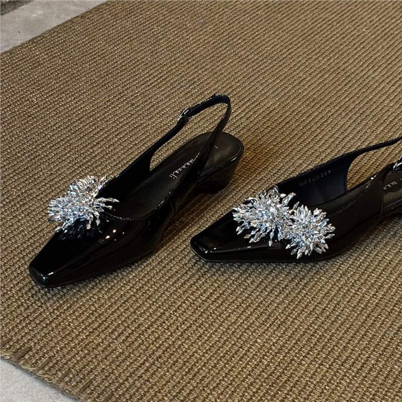 Damen Slingback Pumps mit funkelnden Kristallen EB