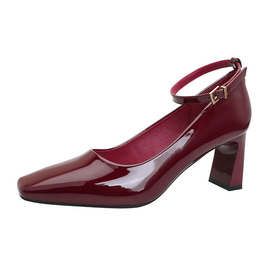 Damen elegante Slingback-Pumps mit robustem Blockabsatz und raffiniertem Riemen EB