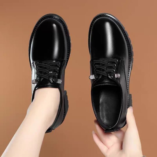 Damen Schnürschuhe mit komfortablem Blockabsatz und modischer Schnallenverzierung EB