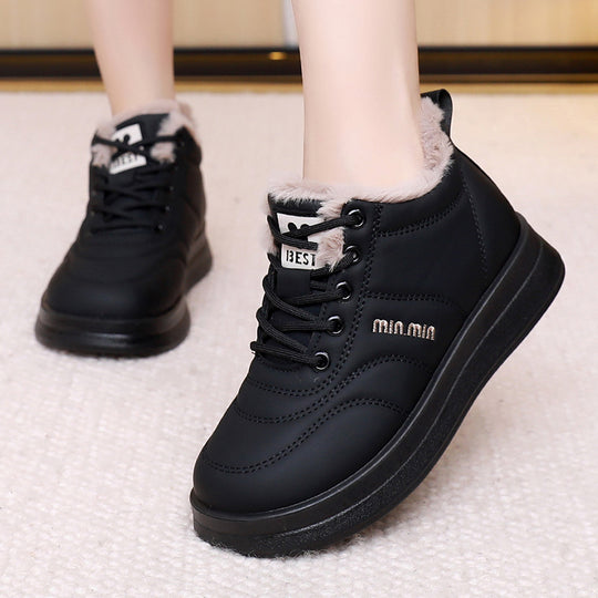 Damen Wärmende High-Top Sneakers mit kuscheligem Innenfutter und rutschfester Sohle EB