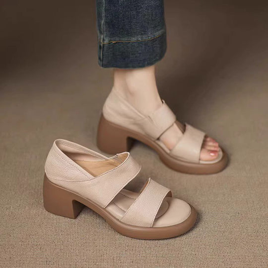 Damen Elegante Sandalen mit komfortablem Blockabsatz und verstellbaren Riemen EB