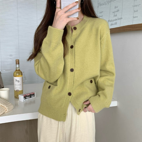 Damen Kuschelige Strickjacke mit praktischen Taschen EB