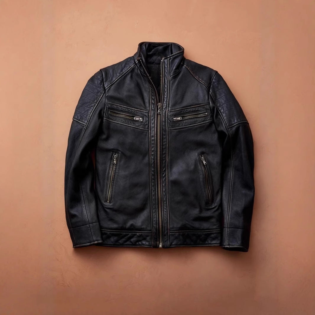 Herren Bikerjacke mit Stepp-Design und praktischen Taschen EB