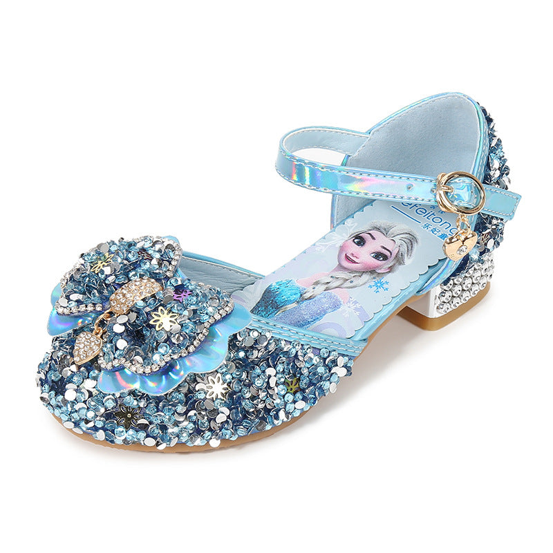 Mädchen Glitzernde Ballerinas mit Blumen- und Strassverzierung EB