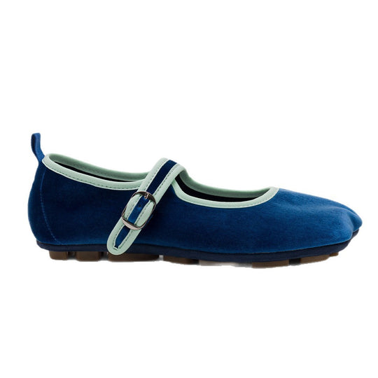 Damen Mokassin-Ballerinas mit verstellbarem Riemchen und rutschfester Sohle EB