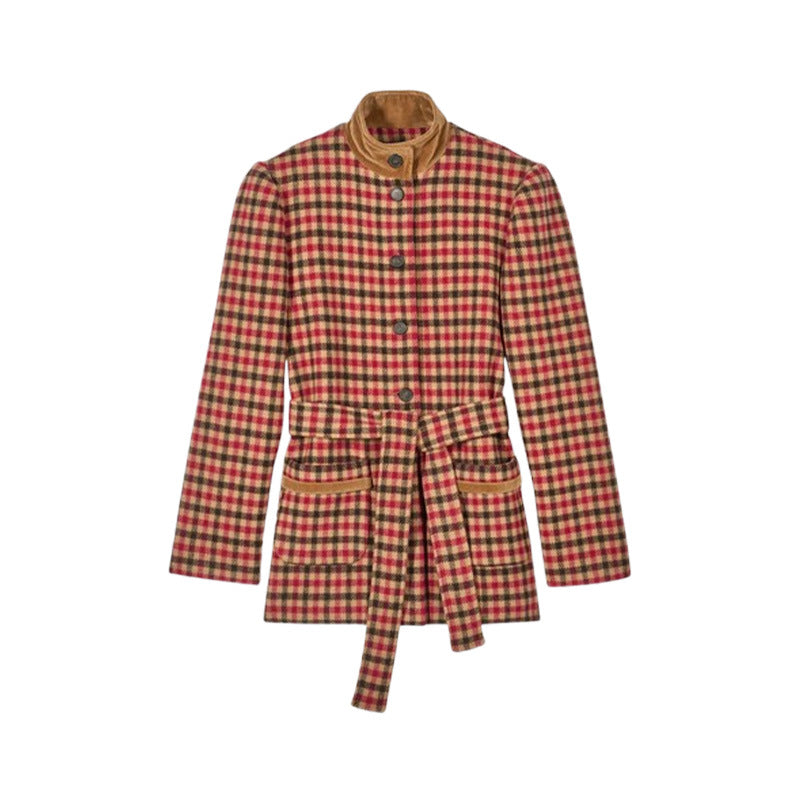 Damen Kariertes Oversized-Jacke EB