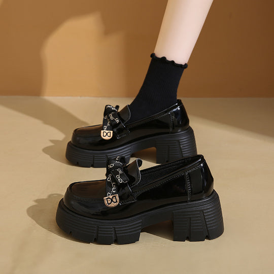 Damen elegante Loafer mit Knoten-Detail und komfortabler Plateausohle EB