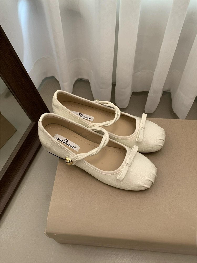 Damen elegante Ballerinas mit dekorativen Schleifen und komfortablem Fußbett EB
