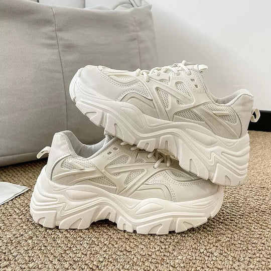 Damen Sportliche Chunky Sneaker mit atmungsaktiver Mesh-Oberfläche EB