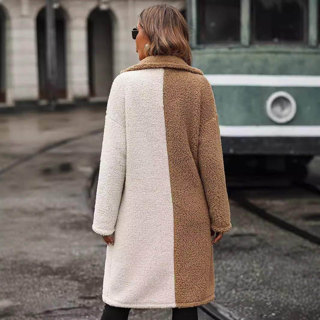 Damen Teddyfell-Mantel mit schickem Oversized-Schnitt EB