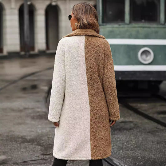 Damen Teddyfell-Mantel mit schickem Oversized-Schnitt EB