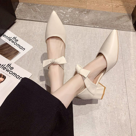Damen Elegante Slingpumps mit Schleifenverzierung EB