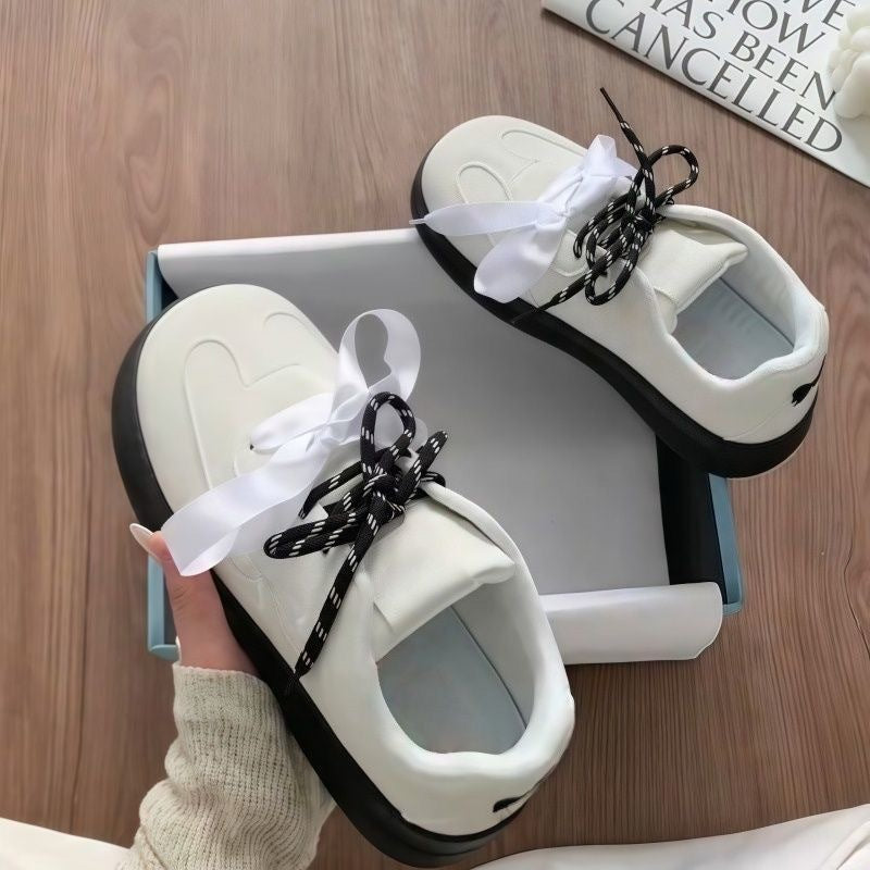 Damen Komfortable Sneakers mit verspieltem Schleifen-Design EB