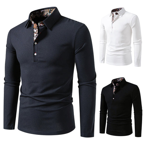 Herren Langarm Polohemd mit exklusivem Kragendesign EB