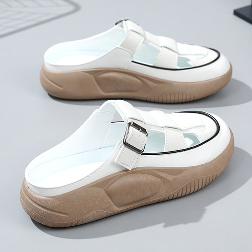 Damen modische Clogs mit verstellbarem Schnallenverschluss und luftiger Oberstruktur EB