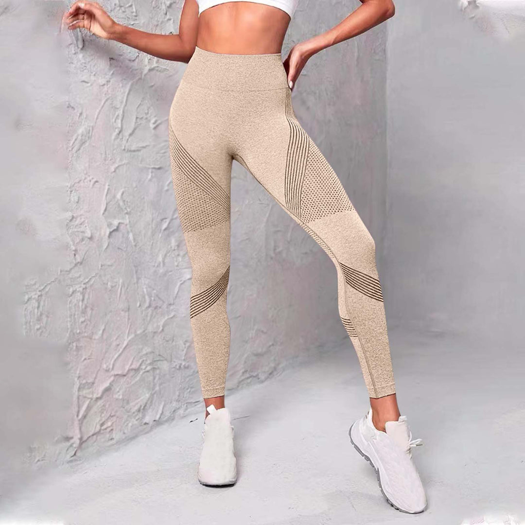 Damen Hochwertige Sportleggings mit atmungsaktiven Mesh-Einsätzen und nahtlosem Design EB