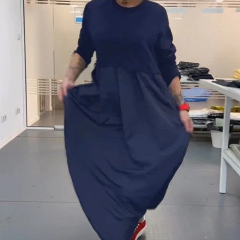 Damen Langarm Kleid mit schwingendem Rockteil und modischer Passform EB