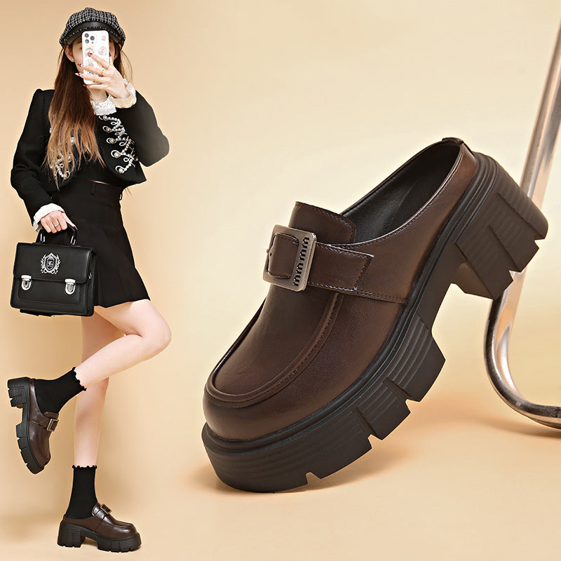 Damen modische Clogs mit robustem Design und verstellbarem Riemchen EB