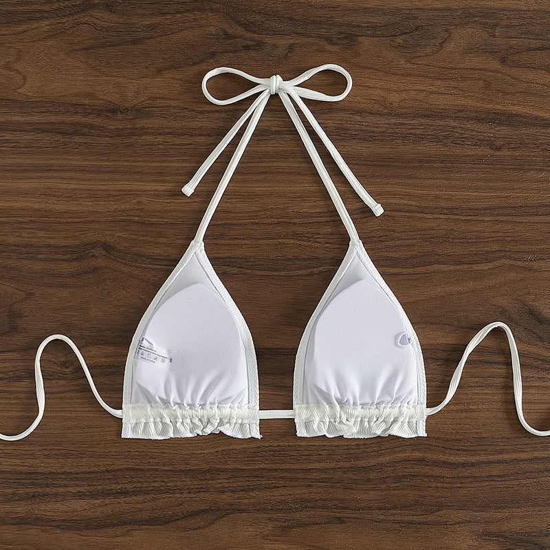 Damen Triangel-Bikini mit verstellbaren Trägern und moderner Ripp-Textur EB