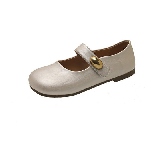 Damen elegante Mary Jane Ballerinas mit dekorativem Knopf EB
