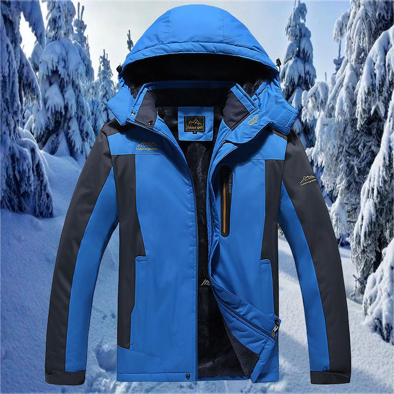 Herren nan wind- und wasserdichte Winter-Skijacke mit abnehmbarer Kapuze Thermofutter und verschweißten Nähten EB