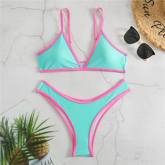 Damen Triangel-Bikini mit eleganter Naht und sportlichem Schnitt EB