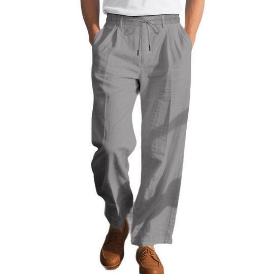 Herren lockere Sommerhose aus leichtem, atmungsaktiven Stoff mit Kordelzug EB