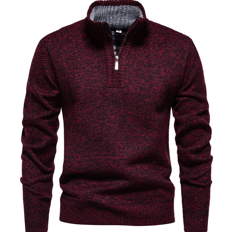 Herren Zip-Pullover mit strukturiertem Design EB