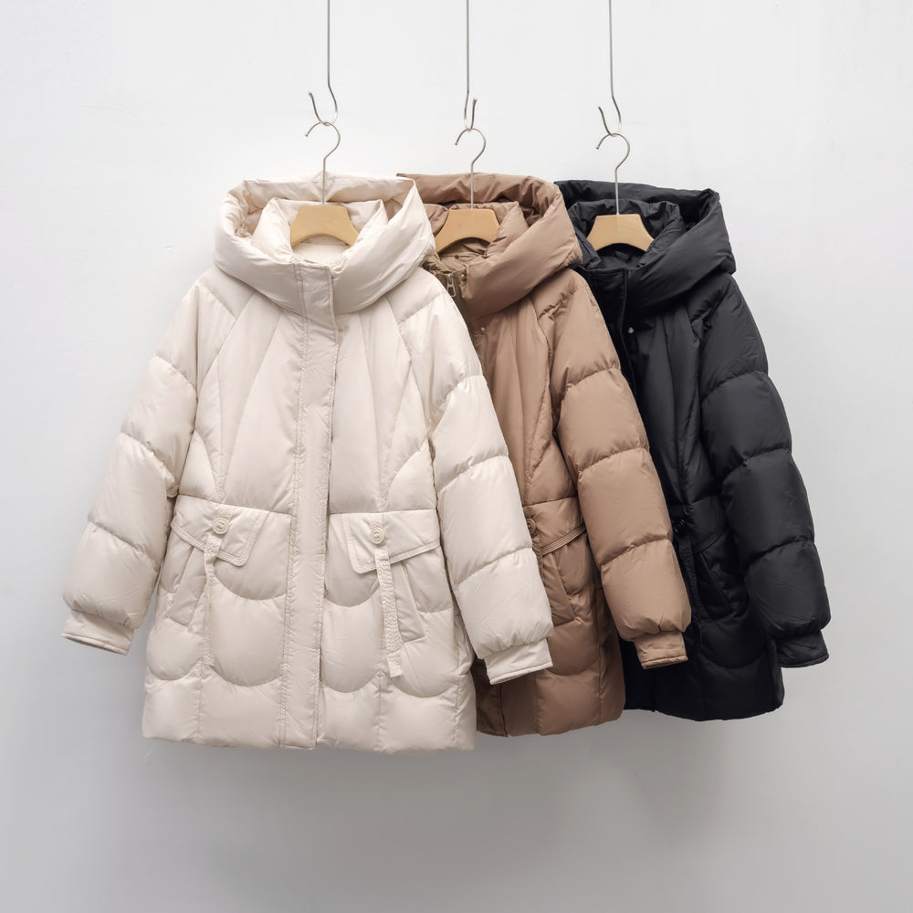 Damen bequeme Steppjacke mit Kapuze EB