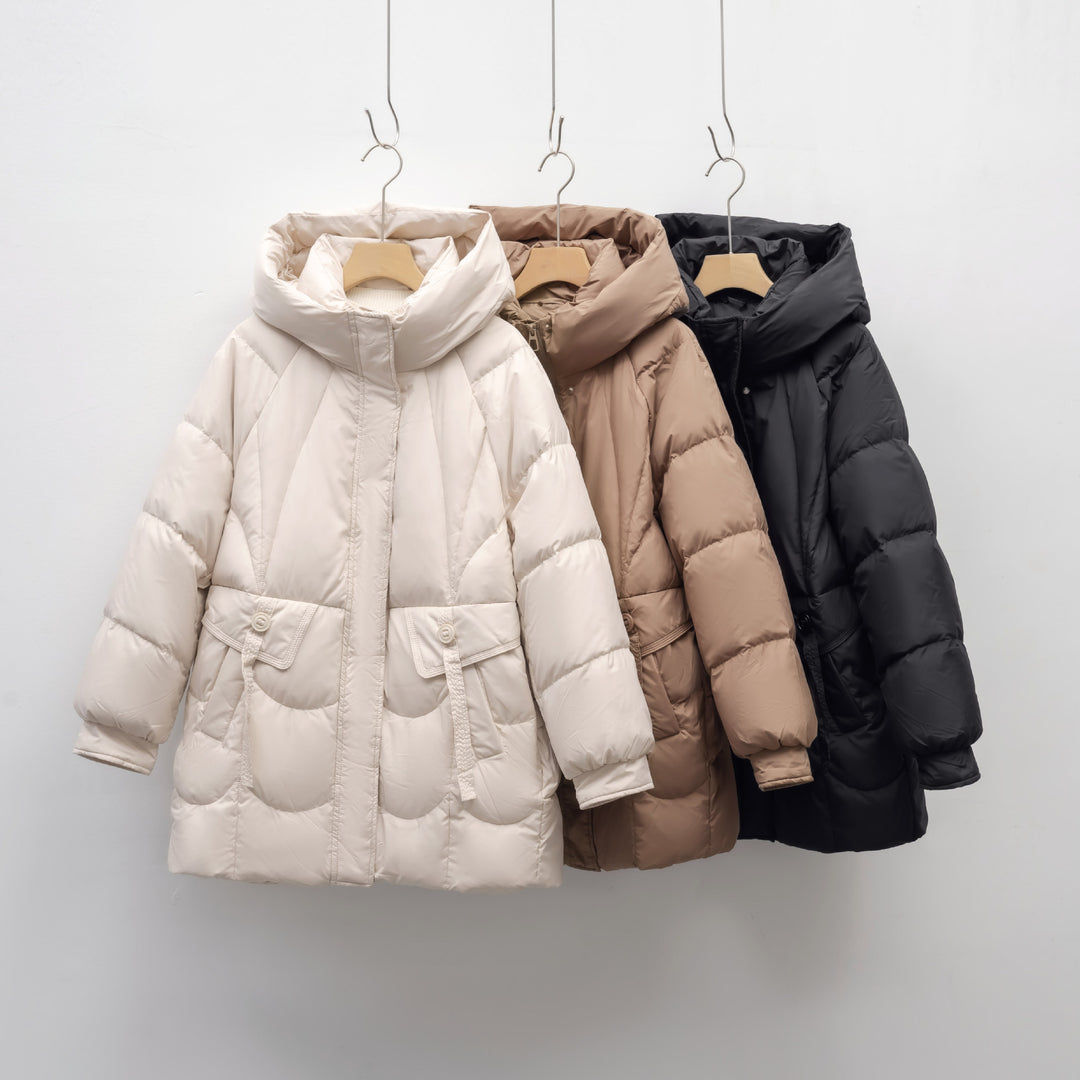 Damen bequeme Steppjacke mit Kapuze EB