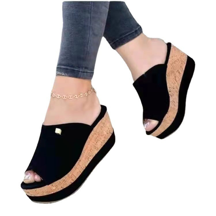 Damen Wedge-Pantoletten mit modischem Schnitt und elastischer Sohle EB