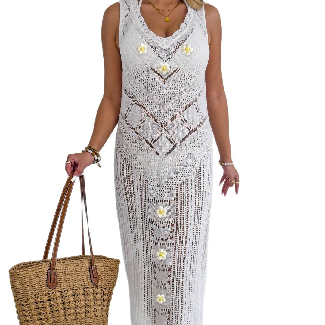 Damen Häkel-Kleid mit floralem Design EB