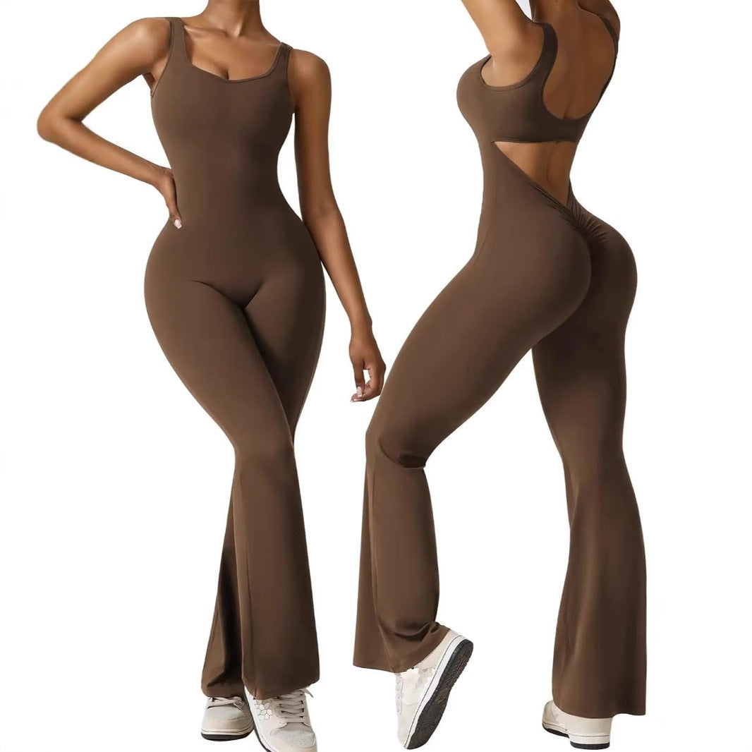 Damen Sportlicher Jumpsuit mit angeschnittenem Schnitt und trendy Cut-Outs EB