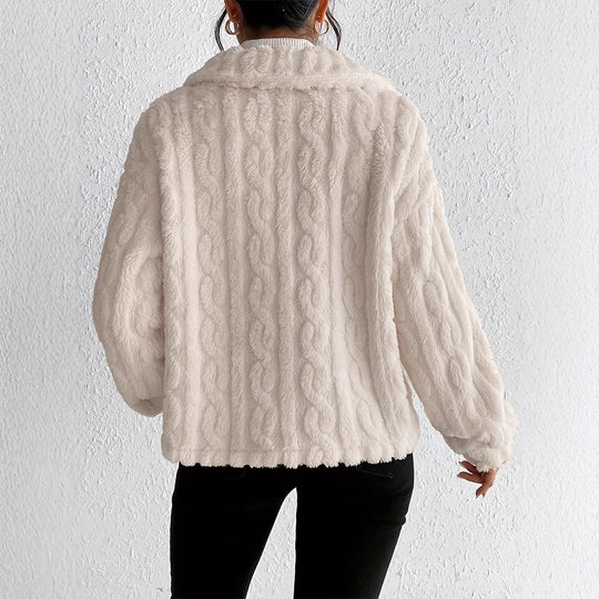 Damen Plüsch-Steppjacke mit hohem Kragen EB
